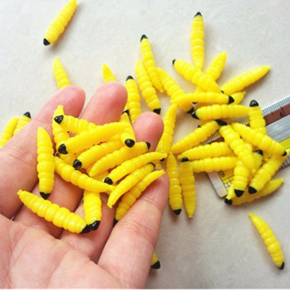 2020 New 30Pcs Lures Maggot Grub Worm Silicon Soft Worm Fishing Baits Fishing Lure Fish Tools