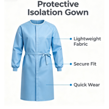 Ultra-Thin Protective Coverall for Medical Isolation Use