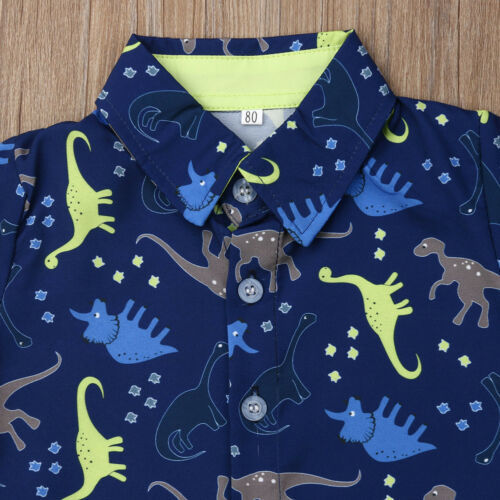 Newborn Baby Boy Gentleman Suit Dinosaur Top T-shirt Pants Shorts Outfits Set 0-5 Years