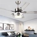 Factory wholesale high quality 52 Inch stainless steel LED Ceiling Fans Creative simplicity 4 leaves led Fan lights