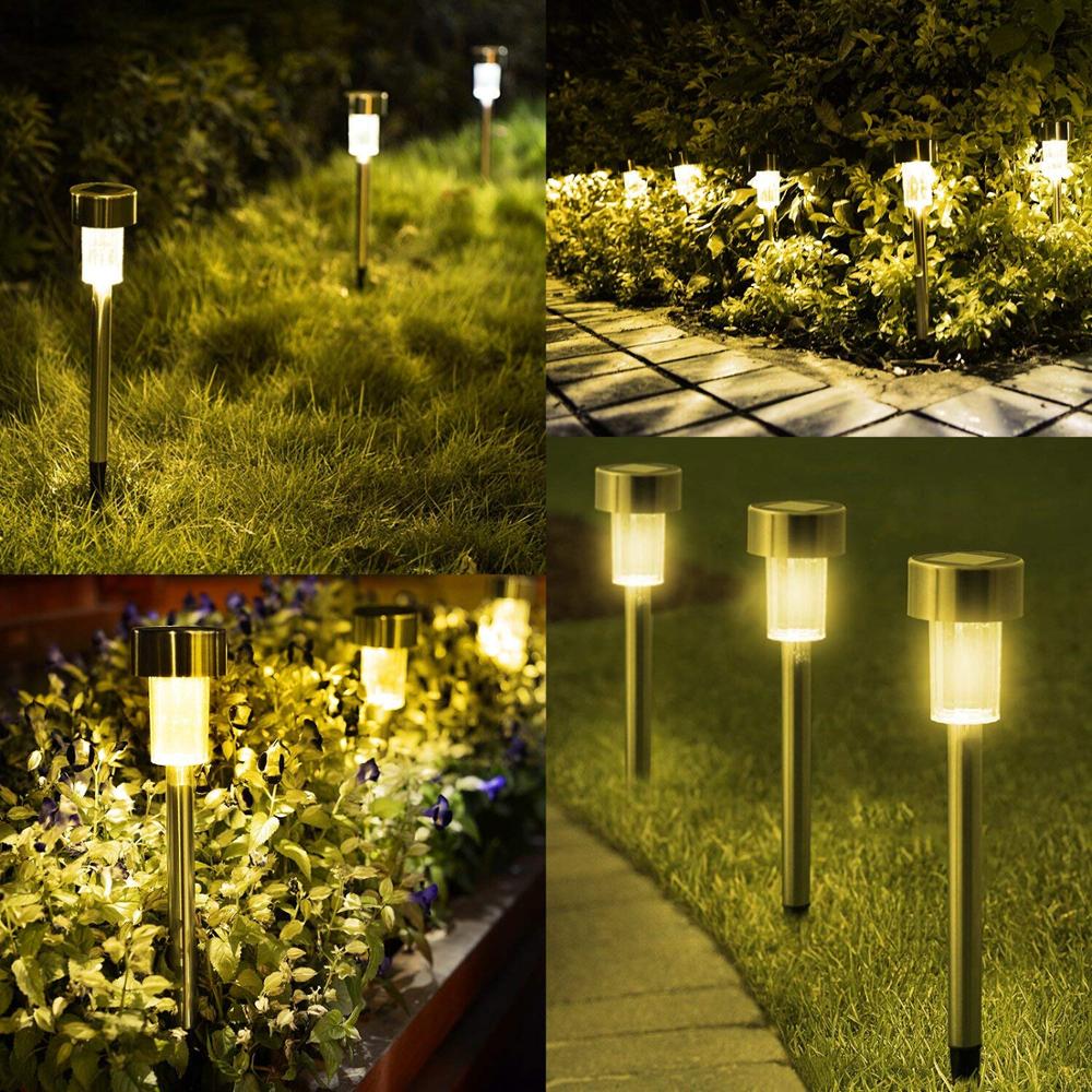 LED Solar Garden Lights Outdoor Solar Powered Lamp Lantern Waterproof Landscape Lighting For Pathway Patio Yard Lawn Decoration