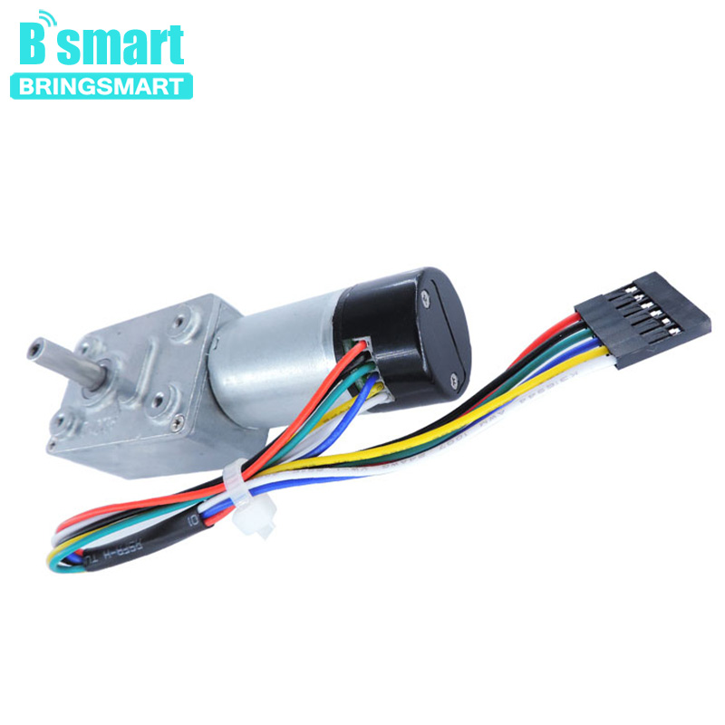 JGY-370GB Worm Gear DC Encoder Motor 12V 5-128RPM Cover Dustproof Self-Lock Reversible For Automatic Curtain Machinery Parts