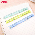 Deli cute Kawaii Quicksand Ruler Cute Mermaid Avocado Ruler With a Pendant Bookmark For Kids Girls Gifts School Stationery