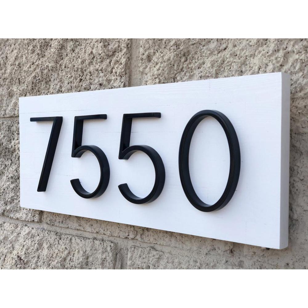 12cm Big 3D Modern House Number Door Home Address Numbers for House Number Digital Door Outdoor Sign Plates 5 Inch. #0-9 Black