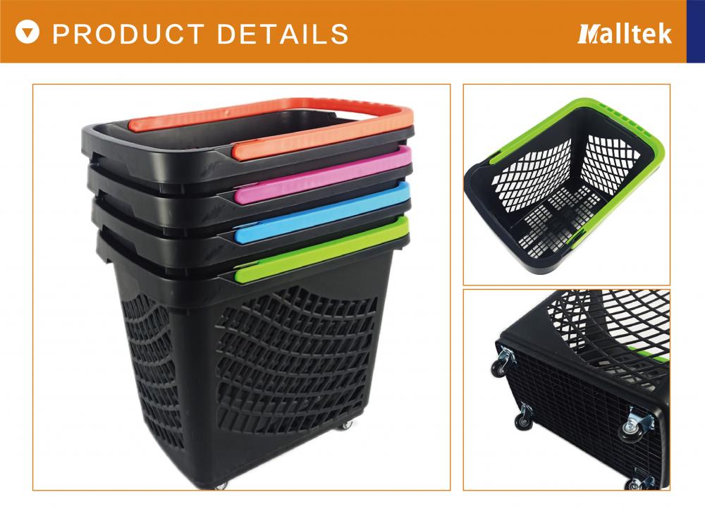 Supermarket Different Colors Shopping Basket Cart Supermarket Different Colors Shopping Basket Cart