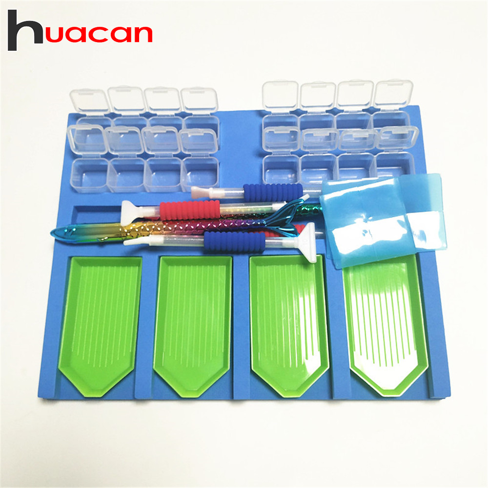 Huacan DIY Diamond Painting Tool Set Point Drill Pen Diamond Embroidery Storage Mosaic Accessories