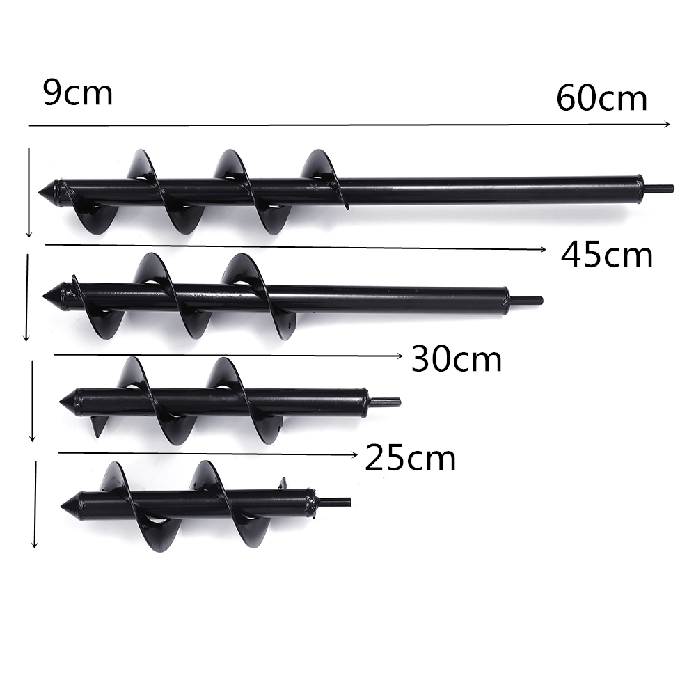 DANIU 9x25/30/45/60cm Garden Auger Small Earth Planter Drill Bit Post Hole Digger Earth Planting Auger Drill Bit