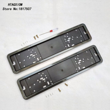 2 Pcs License Plate Frame Plate Holder Frame Plate Cover License Plate Screw Stainless Steel Carbon Fiber And Plastic Fit EU