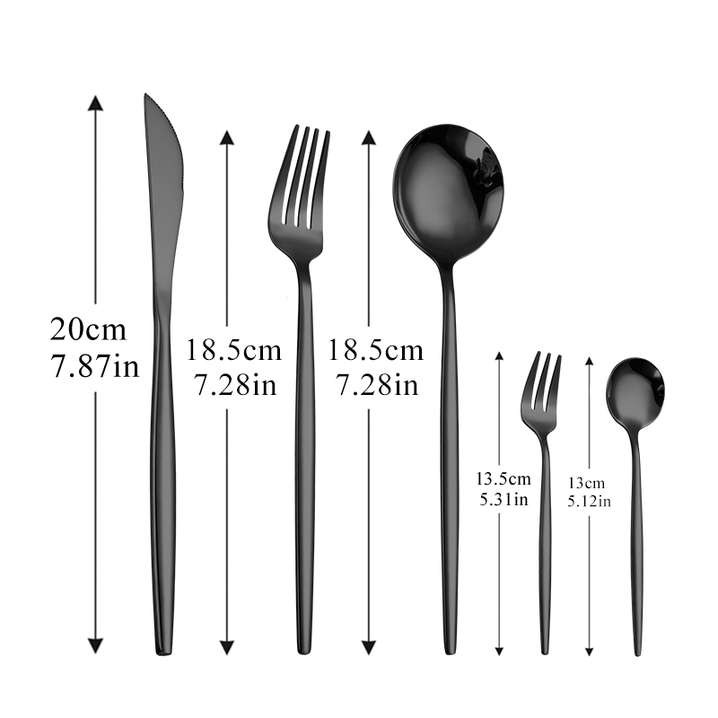 30pcs Black Dinnerware Set Stainless Steel Tableware Set Western Knife Fork Spoon Flatware Set Dishwasher Safe Black Cutlery Set