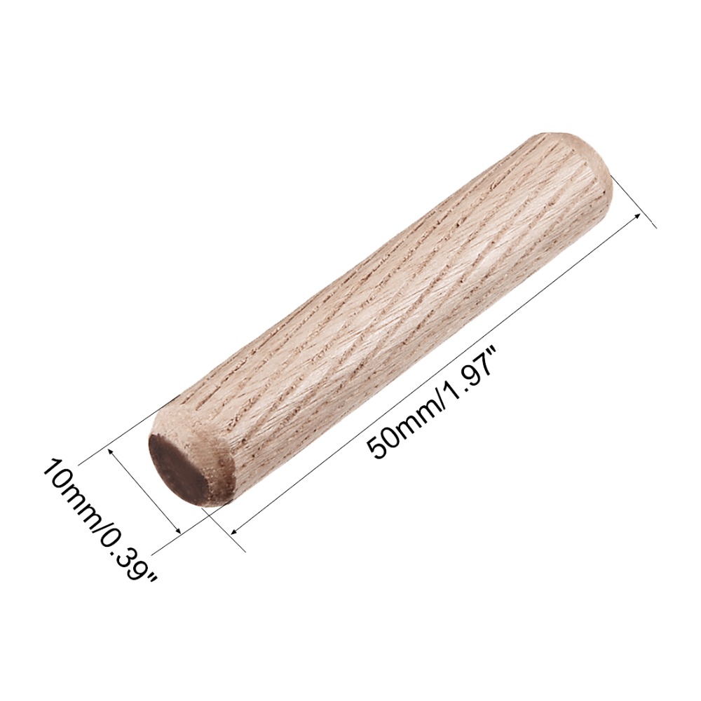 UXCELL 50pcs 8x30mm 8x60mm 8x80mm 10x40mm 10x50mm Beech Wooden Dowel Pin Wood Kiln Dried Fluted Beveled Hardwood Furniture DIY