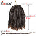 Leeons Crochet Braids Hair 8Inch Soft Spring Twist Hair Extension Synthetic Fluffy Nubian twist Ombre Braids Hair 30Roots/pcs