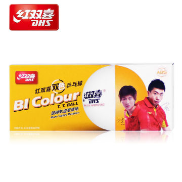 DHS BI Colour new table tennis balls double Color China super League seamed ABS balls d40+ plastic ping pong balls