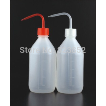 500ml Safety Wash Bottles, Natural Cap or Red Cap, 23x190x71mm 52g Laboratory Tool, Narrow Mouth Pack 6
