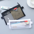 Simple Transparent Nylon Pencil Bag Zipper Pen Case Pouch Stationery Student Large Capacity Office School Supplies