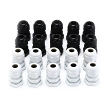 New 10pcs/lot Black / White IP68 M16 X 1.5 Cable CE Waterproof Nylon Plastic Cable Gland Connector