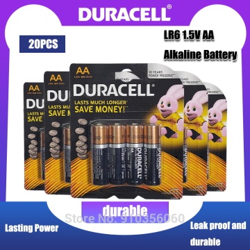 20PCS Original DURACELL 1.5V AA Alkaline Battery LR6 For Electric toothbrush Toy Flashlight Mouse clock Dry Primary Battery