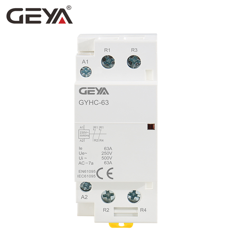 Free Shipping GEYA 2P 40A 63A 2NC or 2NO Household Modular AC Contactor DIN Rail Type AC220V 230V Automatic