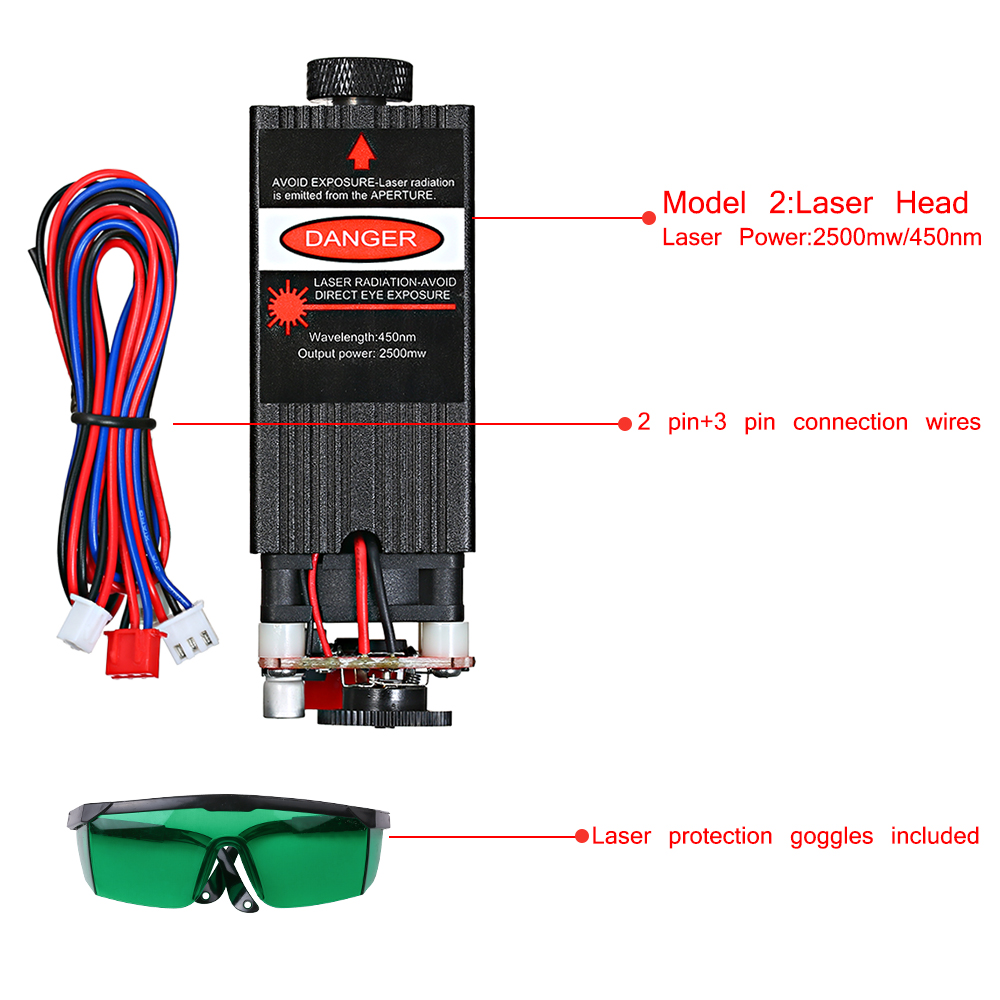 Laser Module 500mw / 405nm 500mw/ 2500mw/5500mw Focusable for CNC Engraving/ Laser Engraving