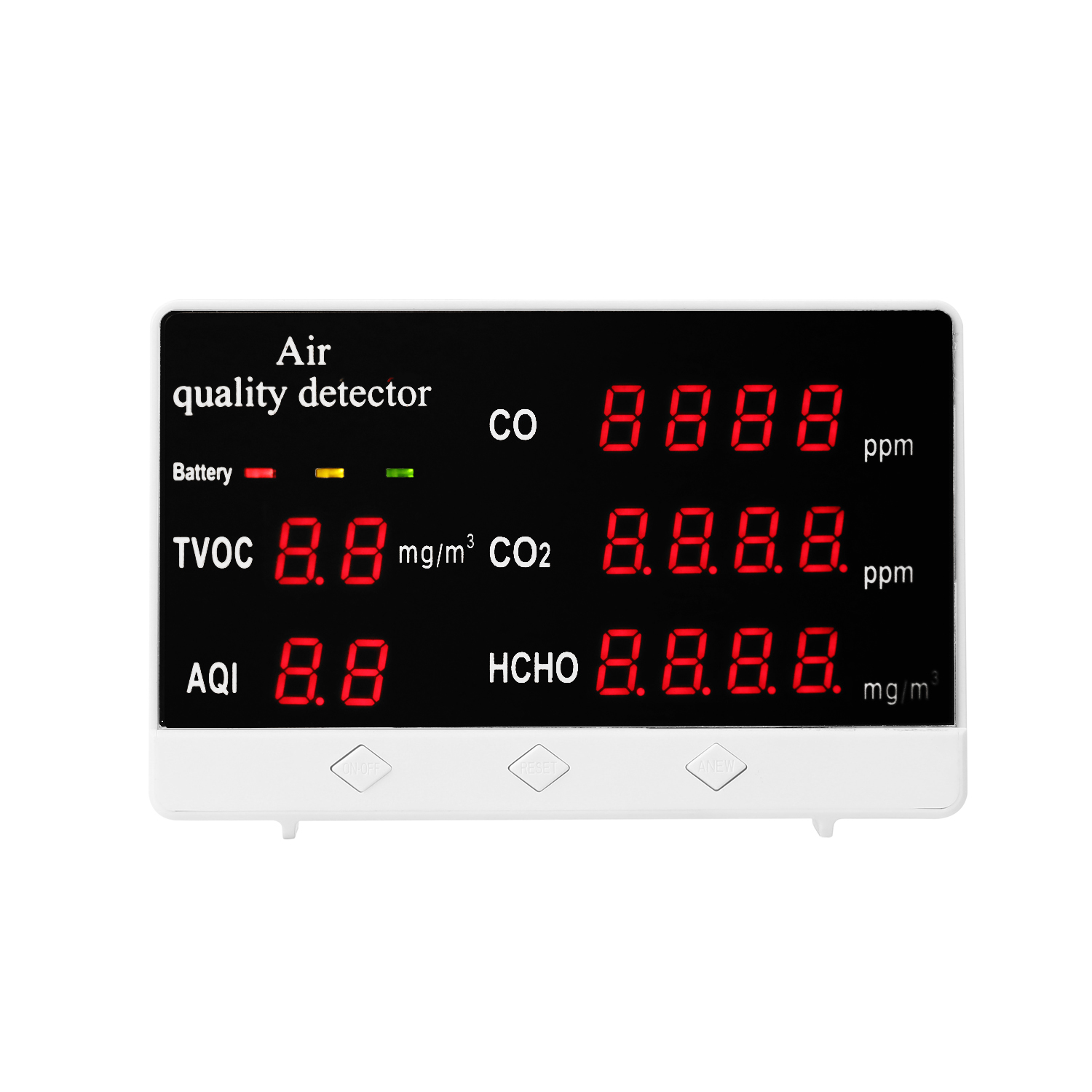KKMOON Digital Indoor/Outdoor CO/HCHO/TVOC Tester CO2 Meter Air Quality Monitor Detector Multifunctional Household Gas Analyzer