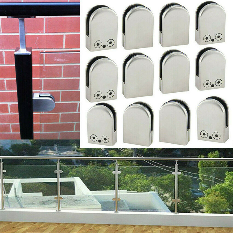 NEW Glass Clamp Stainless Steel Glass Clamp Holder For Window Balustrade Handrail Window Balustrade Staircase L/M/S Size