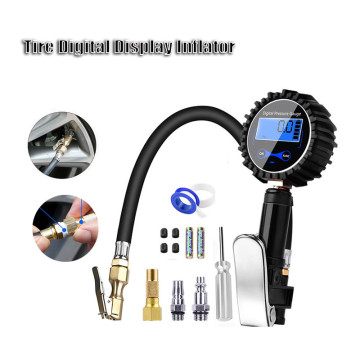 200PSI LCD Tire Digital Display Inflation Gauge Tire Pressure Gauge High Precision Tester Air Pressure Manometer Quick Connect