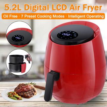 1400W 5.2L Air Fryer Digital LED Touch Screen Temperature Control Electric Deep Fryer AirFryer with Detachable Fry Basket