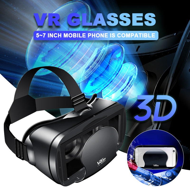 VRG PRO Immersive 3D VR Glasses For Phone 5-7 Inches Virtual Reality Full Screen Visual 120° Wide-Angle For Android Apple IOS
