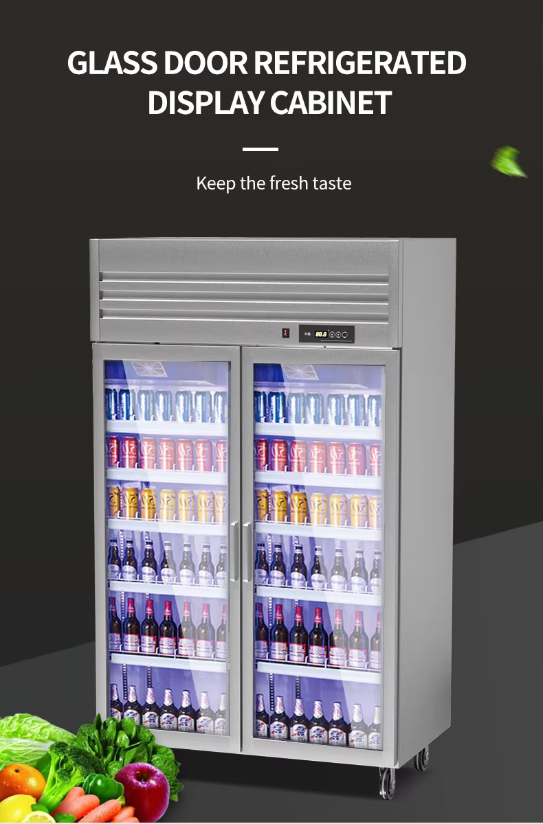 Commercial glass freezer