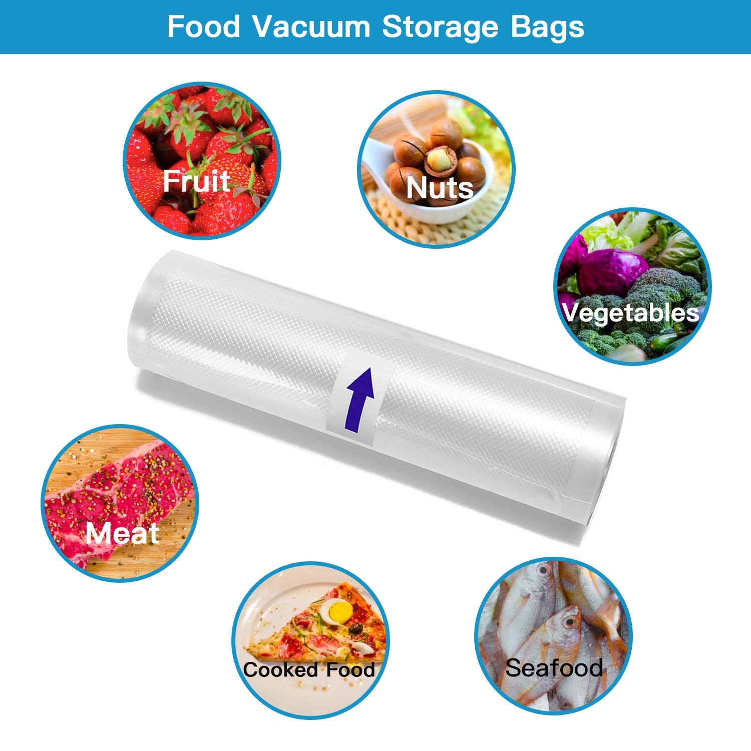 LIFE Kitchen Vacuum Bag For Food Vacuum Sealer Packing Bag Vacuum Packer Storage Bags Food Fresh Long Keeping length is 500CM