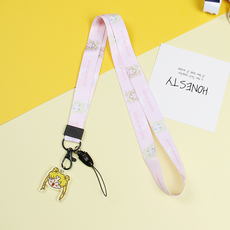 Shellnail Cartoon mobile phone lanyard for iPhone case Camera Wide lanyard acrylic pendant hang rope unisex Mobile Phone Straps