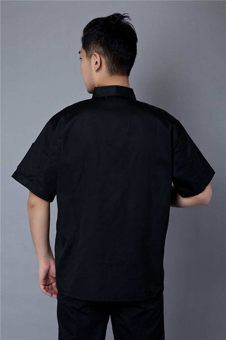 Chinese style Short -sleeve Chef service Embroidered dragon Hotel working wear Restaurant work clothes Tooling uniform cook Tops