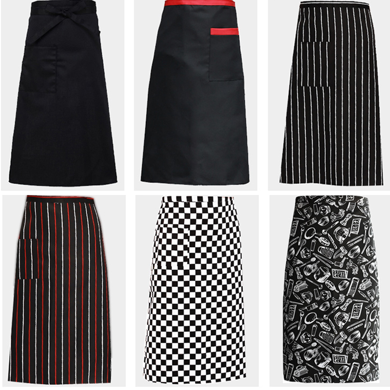 Wholesale Kitchen Cooking Aprons Work Dining Half-length Long Waist Apron Catering Chef Hotel Waiters Uniform Essential Supplies