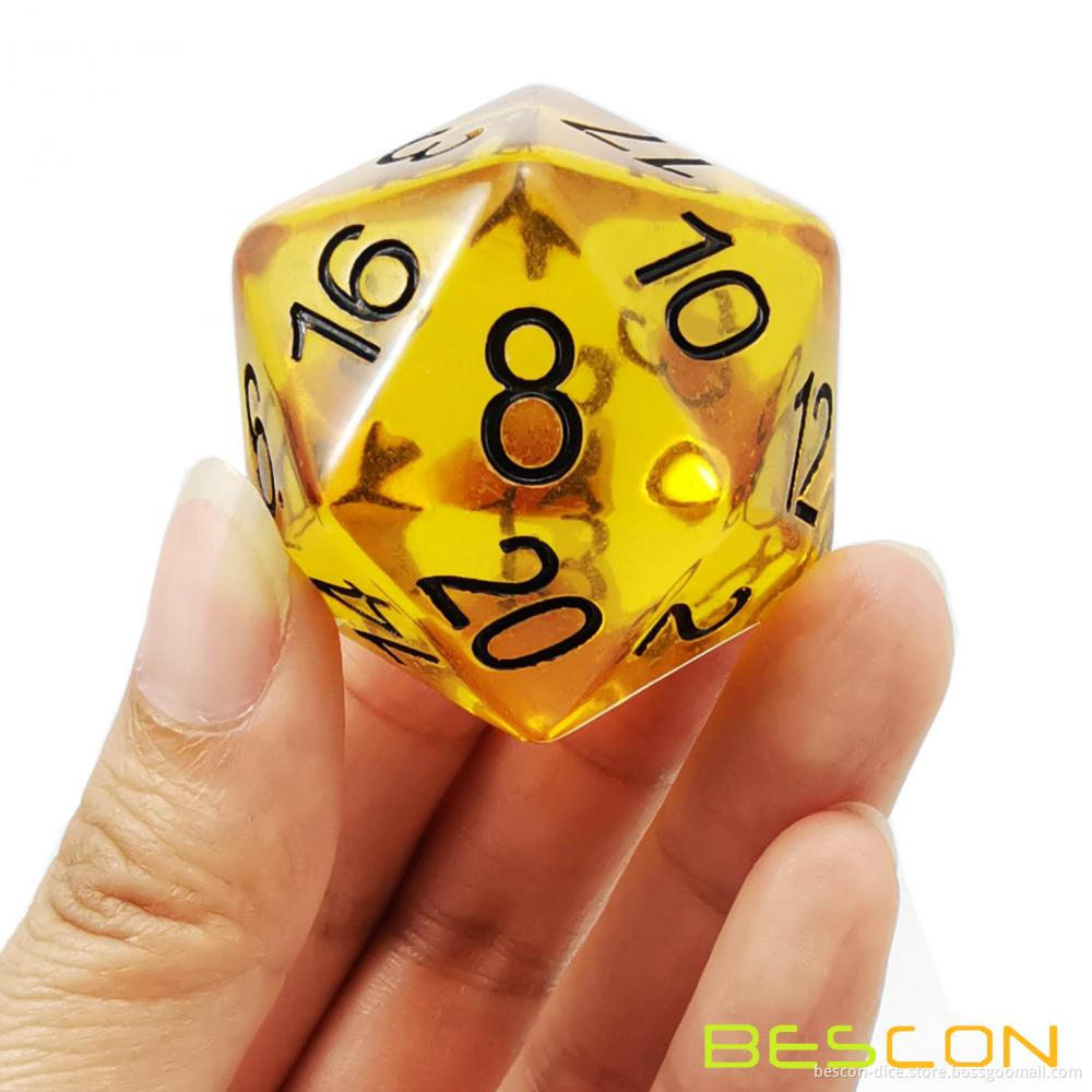 Bescon Jumbo D20 38MM, Big Size 20 Sides Dice, Big 20 Faces Cube 1.5 inch Solid Colors