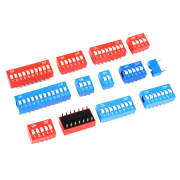 10pcs/lot DIP Switch Slide Type Red 2.54mm Pitch 2 Row DIP Toggle switches Dial switch 1p 2p 3p 4p 5p 6p 8p 7p 10p 12p