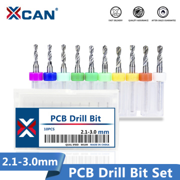 XCAN PCB Drill Bit 2.1-3.0mm Set PCB Circuit Board Gun Drill Bit Carbide Drill Bit