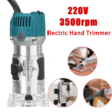 220V 3000W Wood Electric Hand Trimmer Woodworking Laminator Carpentry Engraving Machine Slotting Trimming Wood Router Bit Set