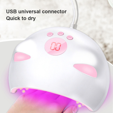 USB Intelligent Sensor Phototherapy Nail Lamp 60W Quick-drying Rechargeable Nail Dryer UV/LED Gel Polish Curing Manicure Lamp