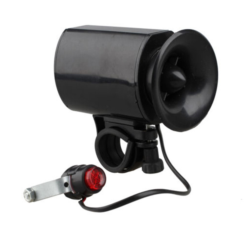 6 Sounds Electronic Bicycle Alarm Ultra-loud Speaker Black Bell Electronic Horn Bike Siren Cycling Safety Bicycle Accessories