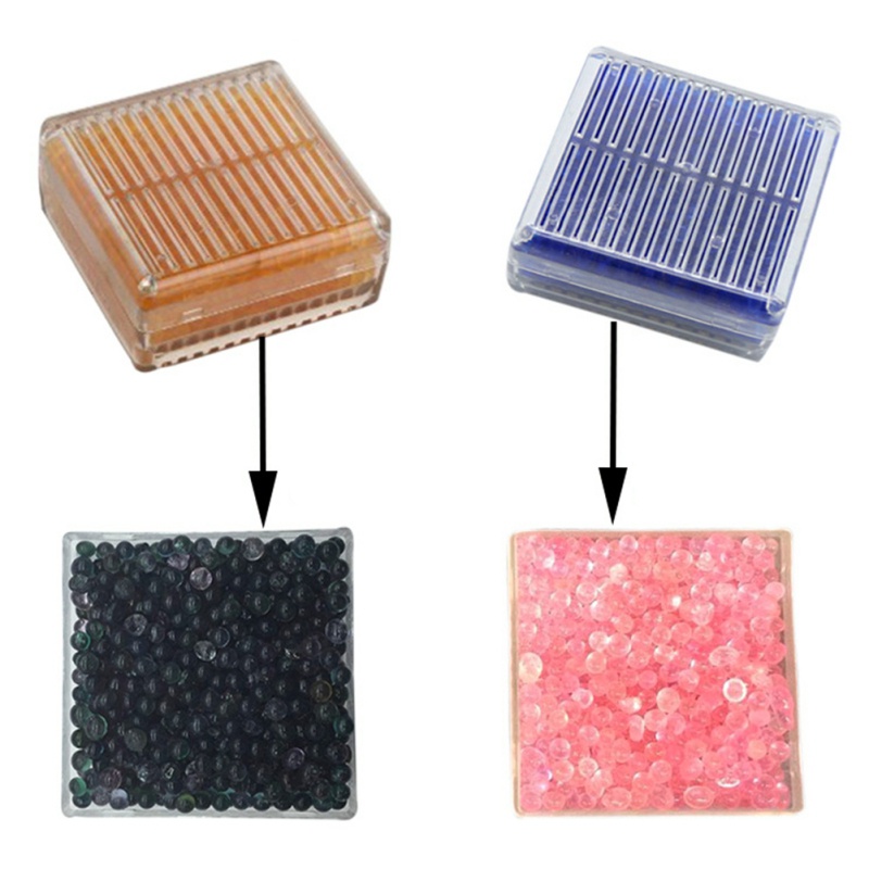 1pc Reusable Silica Gel Desiccant Box Moisture Absorbent Box with Color Changing Indicating Moisture-proof Beads Anti-mold Agent