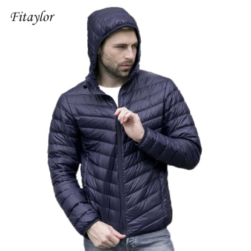 New autumn winter ultra thin duck down men jacket plus size XXXL hooded jacket for men fashion mens Outerwear coat