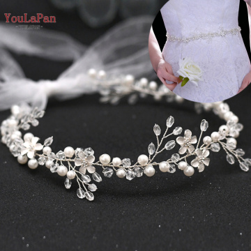 YouLaPan SH347 Women Dresses Belts Wedding Belts for Women Sparkly Belts for Women Skinny Bridal Belt Flower Dress Belts