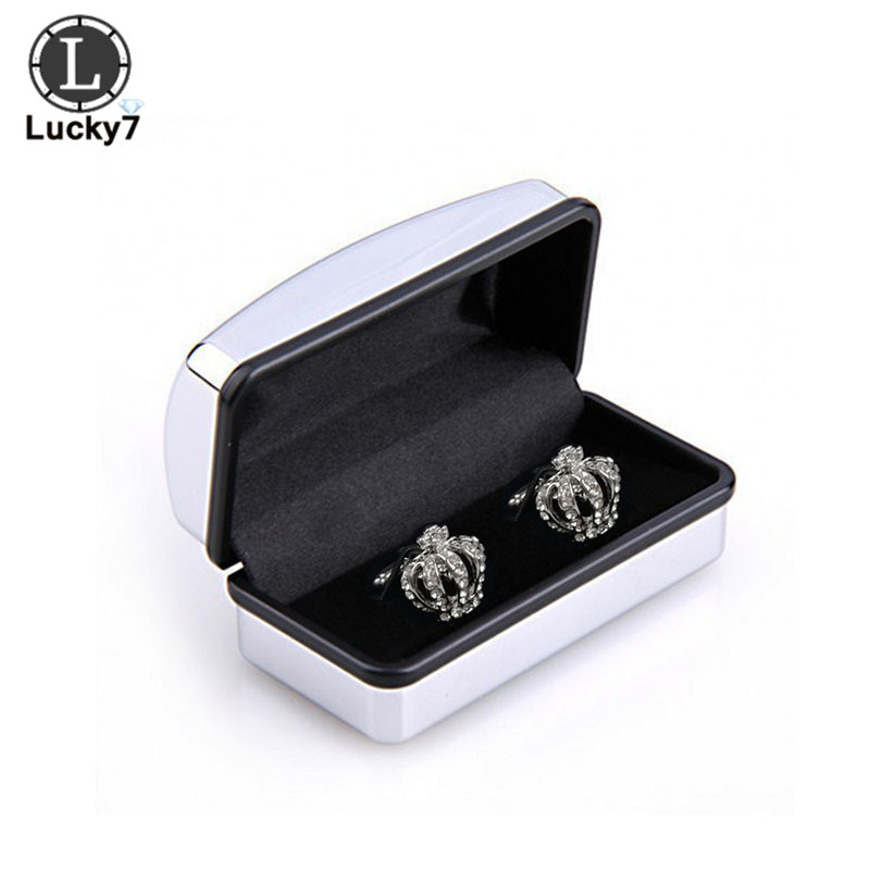 Wholesale Sliver Plating Cufflinks Box Gift Box Men Shirt Cufflinks Gemelos Carrying Case Cuff Link Tie Clip Boxes