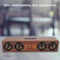HIFI Home theater portable wood speaker Bluetooth column Wireless speaker Alarm Clock Radio Subwoofer Soundbar TV speaker For PC