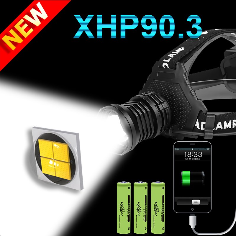 400000 Lumens XHP90.3 Powerful Headlamp XHP50.2 LED Headlight 18650 USB Rechargeable High Power Head Lamp XHP90.2 Head Torch