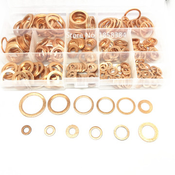 280/200/120/100Pcs Copper Sealing Washer Solid Gasket Sump Plug Oil For Boat Crush Washer Flat Seal Ring Tool Hardware Accessor
