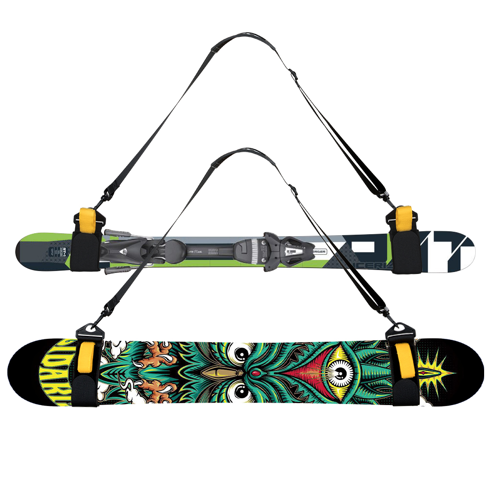 1Piece Adjustable Ski borad Carry strap Ski Pole loop strap Skiing Anti-fog Reinforced shoulder Strap Skiing equipment