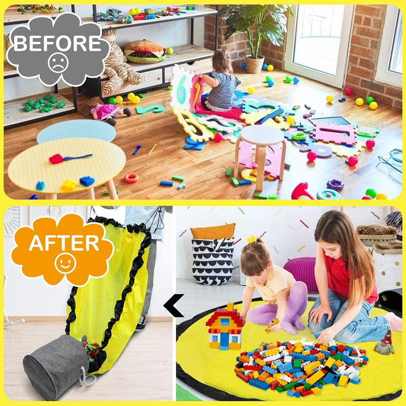 Toy Storage Bag Toy Bags Blocks Play Mat Bag Toys Slideaway Clean-Up And Storage Container Organizer Multifunctional 1.5m Mat