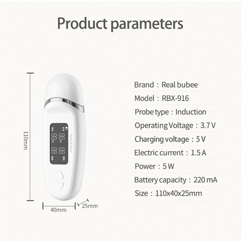 Real Bubee Digital Facial Skin Analyzer Moisture Oil Detection Monitor with Anti Aging Machine Portable Skin Care Face Lift Tool