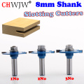 1pc 8mm Shank High Quality "T" Type Biscuit Joint Slot Cutter Jointing/Slotting Router Bit 3mm,4mmHeight Cutter wood working