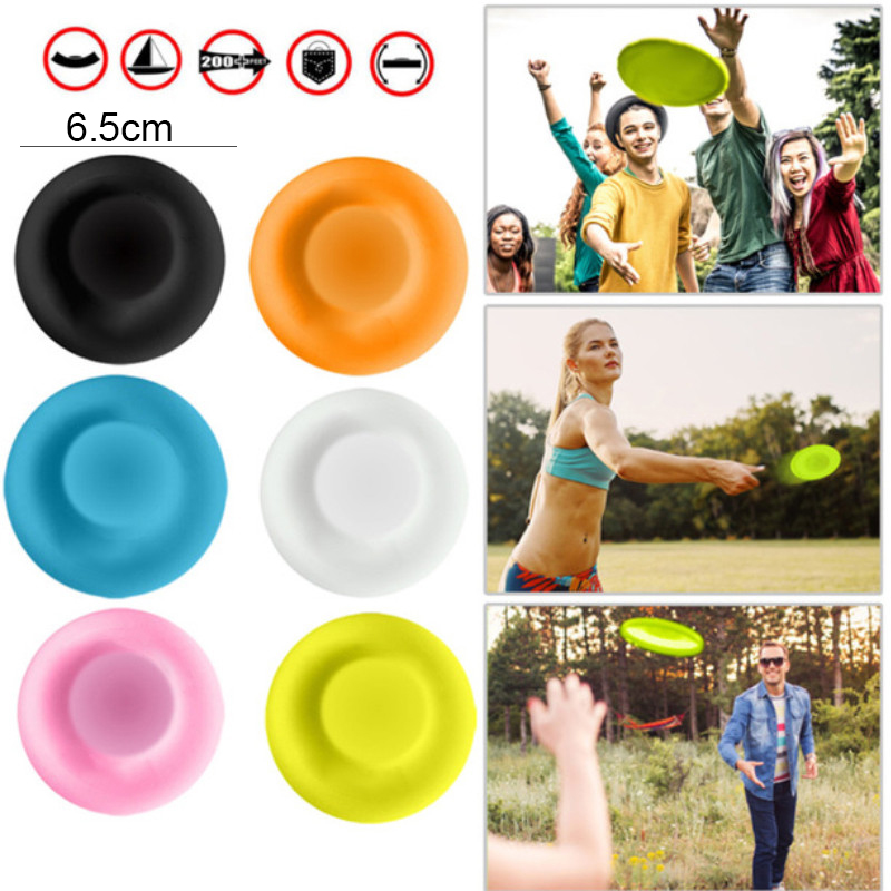 Mini Beach flying disk for outdoor sports silicone disc decompression toys to play beach entertainment toys games for kids